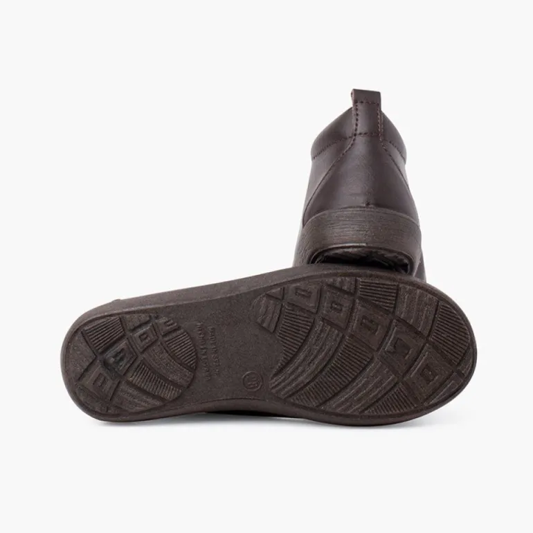 Menina Pisamonas Sapatos Pele Tipo Botins De Atacadores
