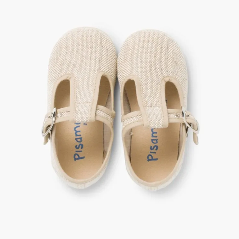 Menino Pisamonas Sapatos Pepito Linho Com Fivela