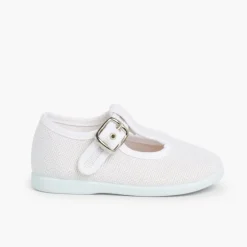 Menino Pisamonas Sapatos Pepito Linho Com Fivela