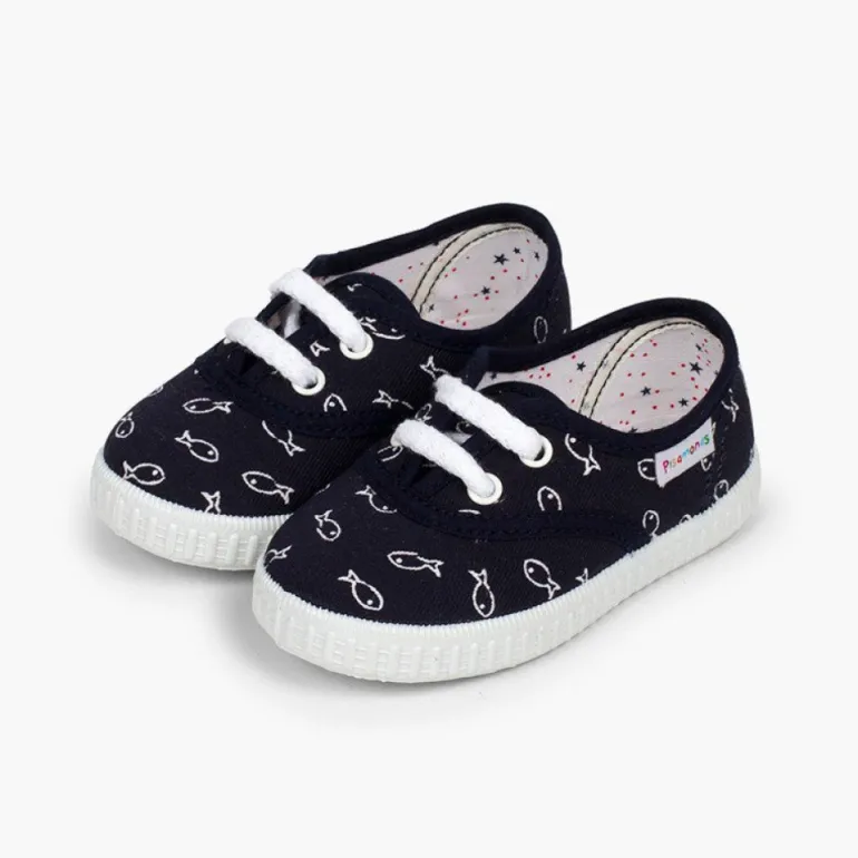 Menino Pisamonas Ténis Infantis Estampado Peixes