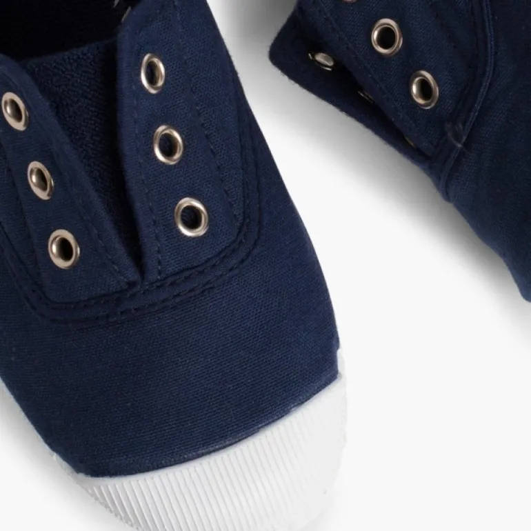 Menino Pisamonas Ténis Lona Biqueira Borracha Sem Atacadores